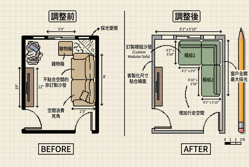 香港蝸居救星：這 3 個訂製技巧，讓大氣梳化完美融入您的客廳