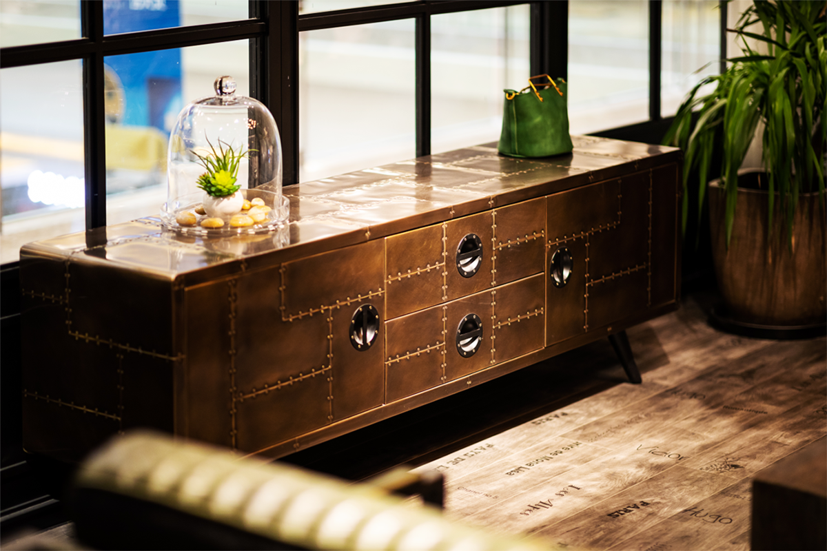 Antique Brass TV Stand