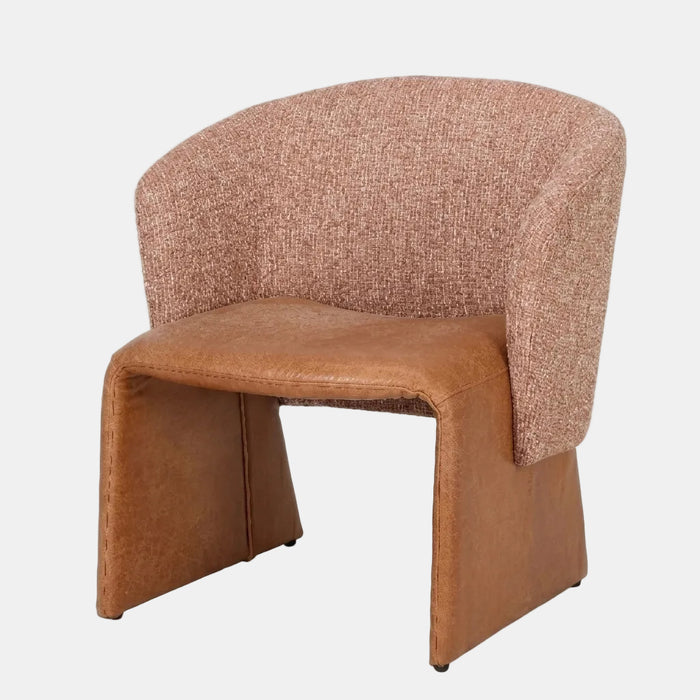 Ember Leather & Linen Accent Chair