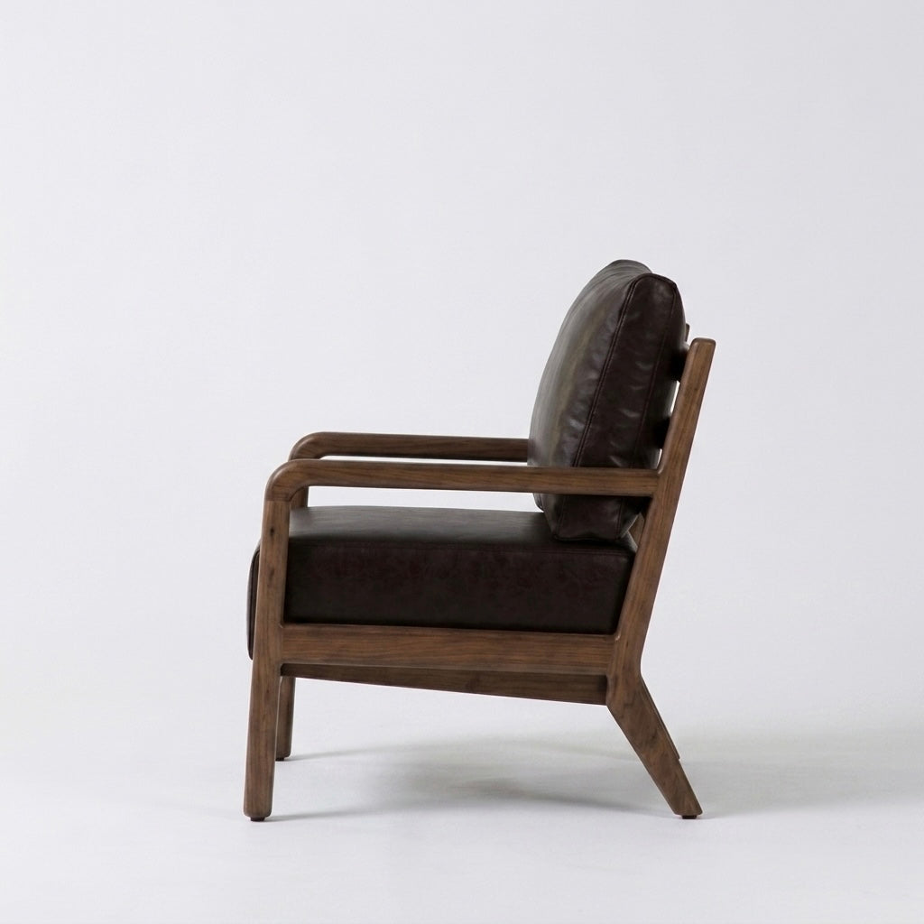 Heritage Solid Wood Leather Arm Chair