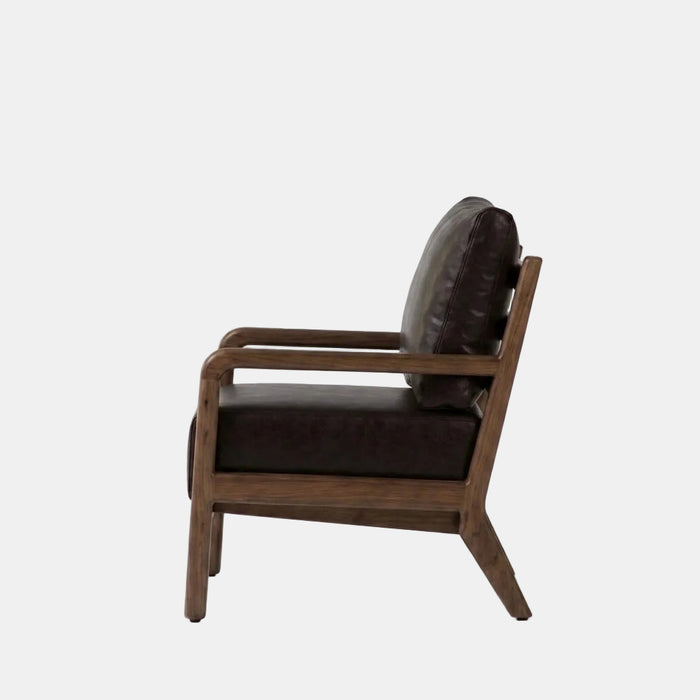 Heritage Solid Wood Leather Arm Chair