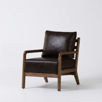 Heritage Solid Wood Leather Arm Chair
