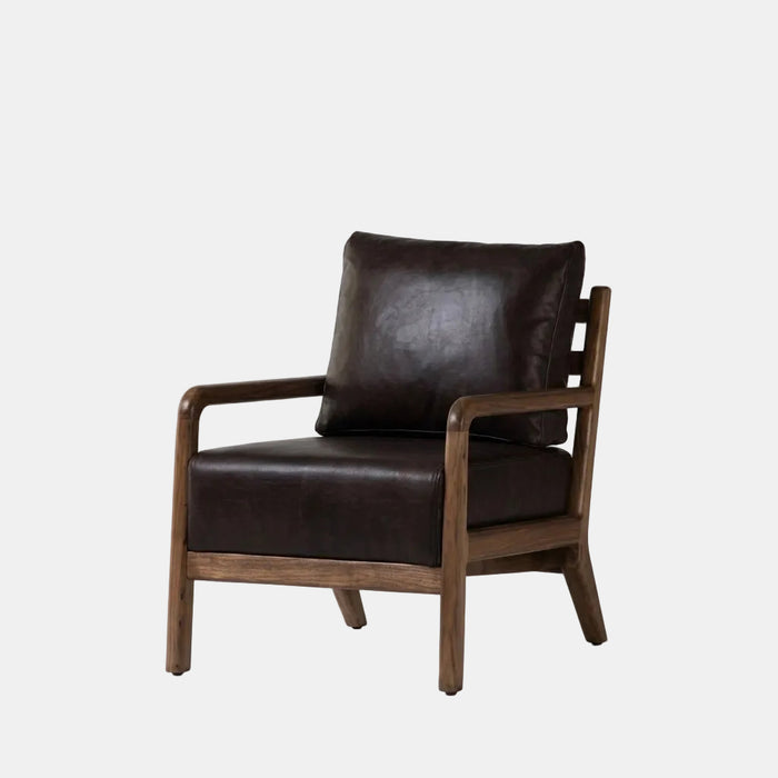 Heritage Solid Wood Leather Arm Chair
