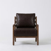 Heritage Solid Wood Leather Arm Chair
