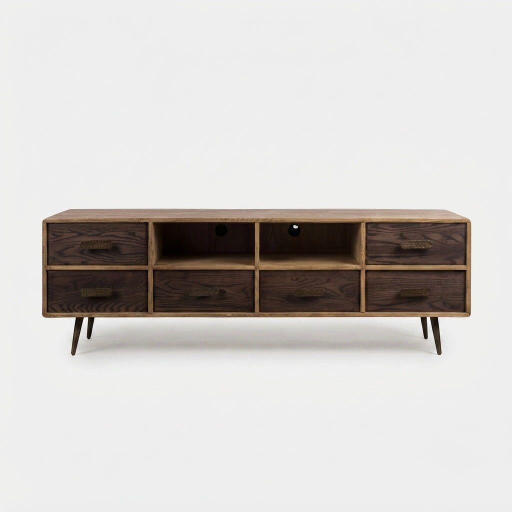 Dual-Tone Ash Media TV Stand