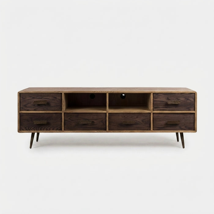 Dual-Tone Ash Media TV Stand