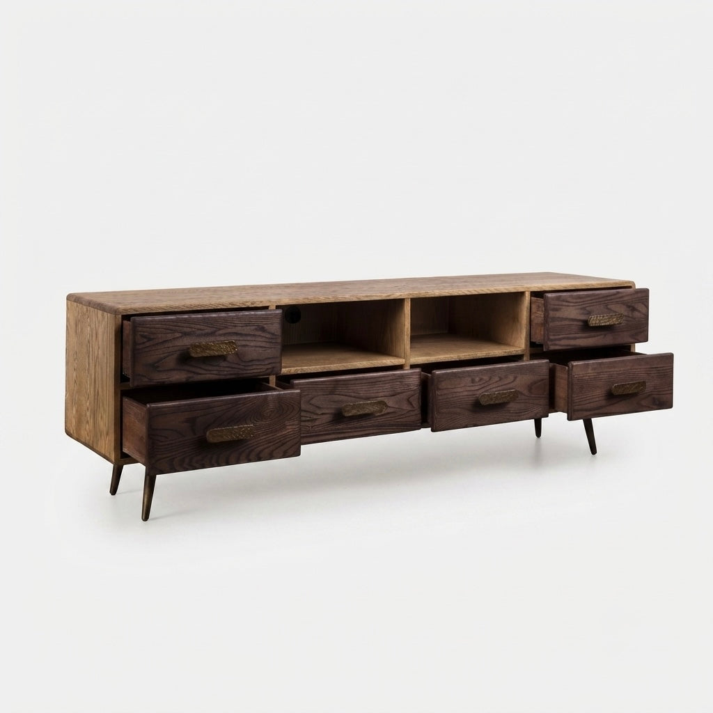 Dual-Tone Ash Media TV Stand