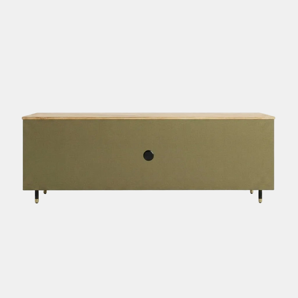 Aura Brass-Accent Solid Wood TV Stand