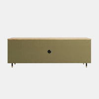 Aura Brass-Accent Solid Wood TV Stand