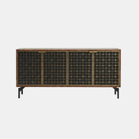 Noir-Ash Grid Cabinet