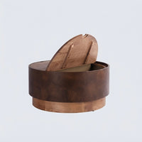 Legacy Leather-Clad Round Coffee Table