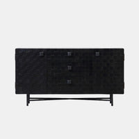 Noir-Grid Solid Wood Cabinet
