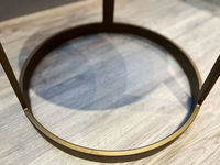 Ember Solid Wood Brass Side Table