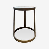 Ember Solid Wood Brass Side Table