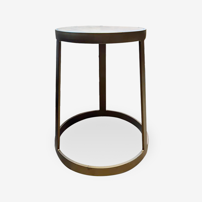 Ember Solid Wood Brass Side Table