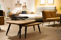 Vera Rubber Wood Industrial Coffee Table