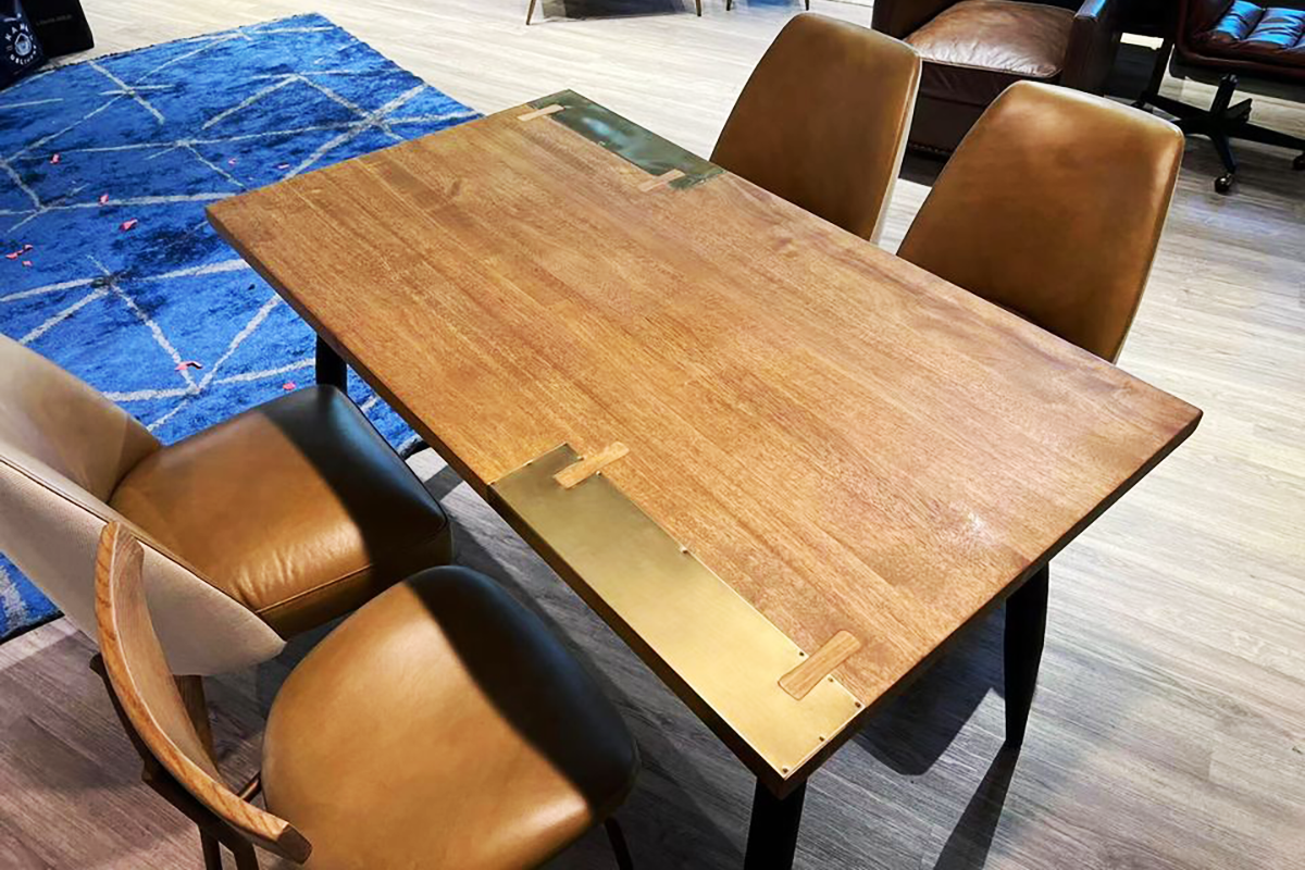 Vera Rubber Wood Industrial Dining Table