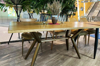 Viv Industrial Rubberwood Dining Table