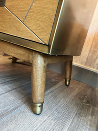 Stan Rubber Wood & Brass Lamp Table