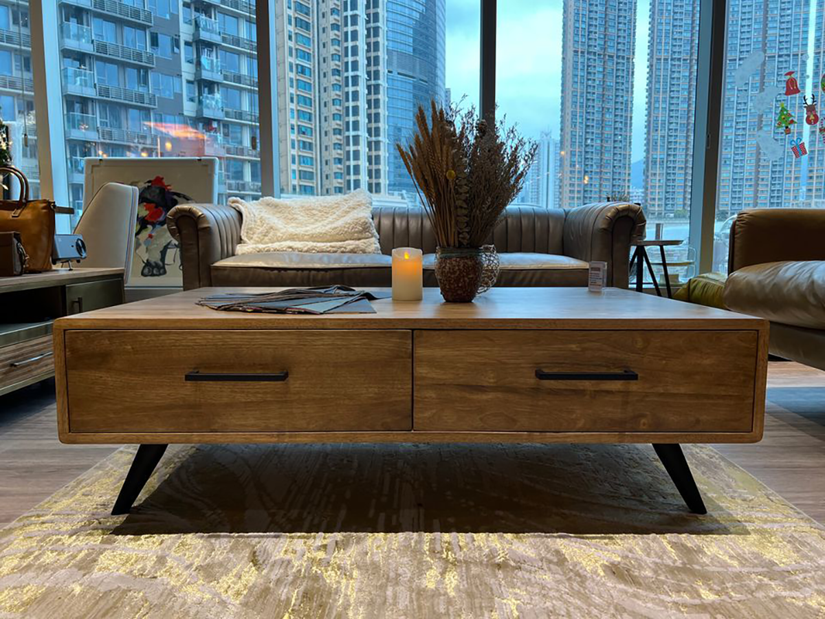 Nordic Industrial Rubberwood Coffee Table