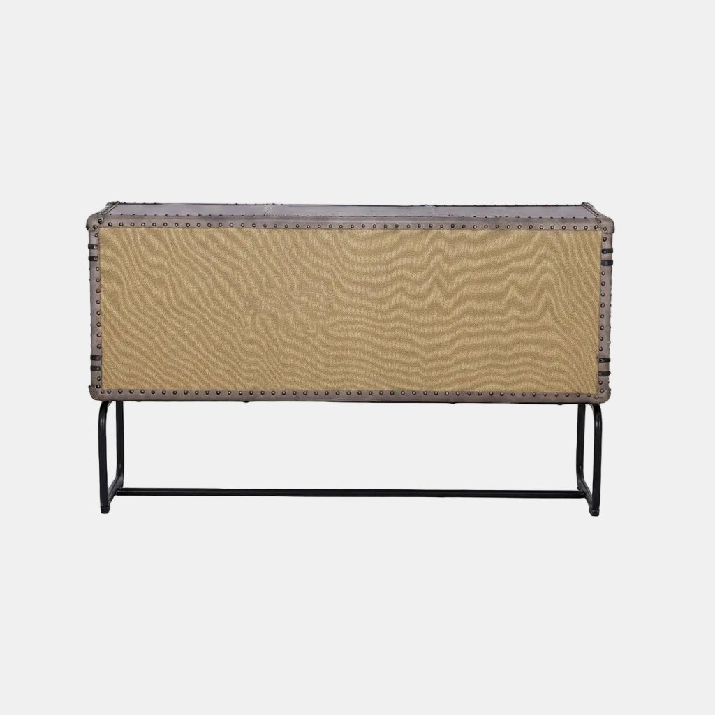 Saddle-Frame Leather Cabinet