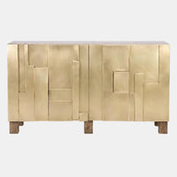 Strata-Brass Rubber Wood Cabinet