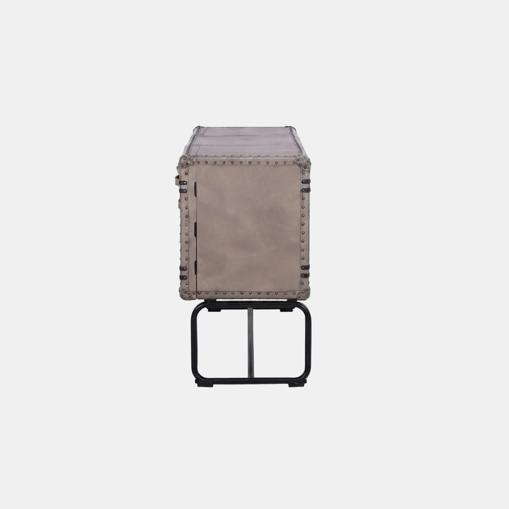 Saddle-Frame Leather Cabinet