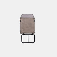 Saddle-Frame Leather Cabinet