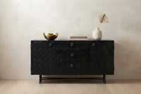 Noir-Grid Solid Wood Cabinet