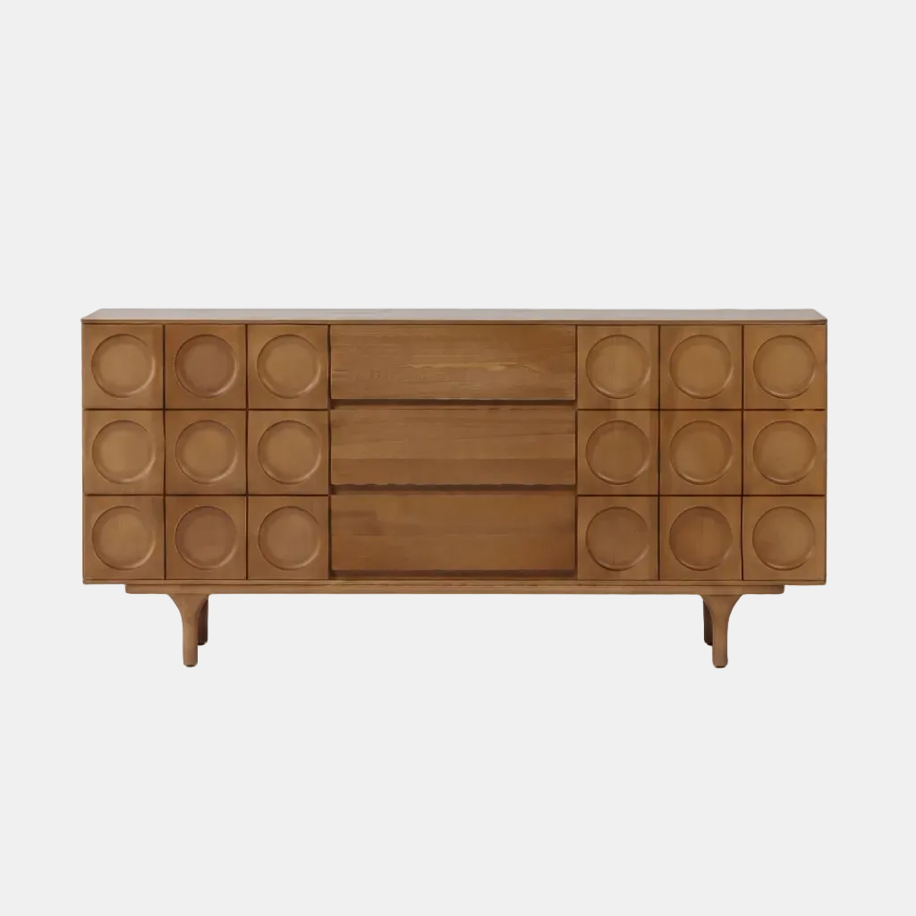 Circle-Relief Poplar Cabinet