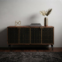 Noir-Ash Grid Cabinet