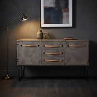 Saddle-Frame Leather Cabinet