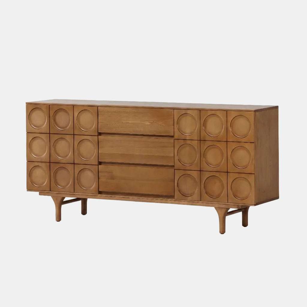 Circle-Relief Poplar Cabinet