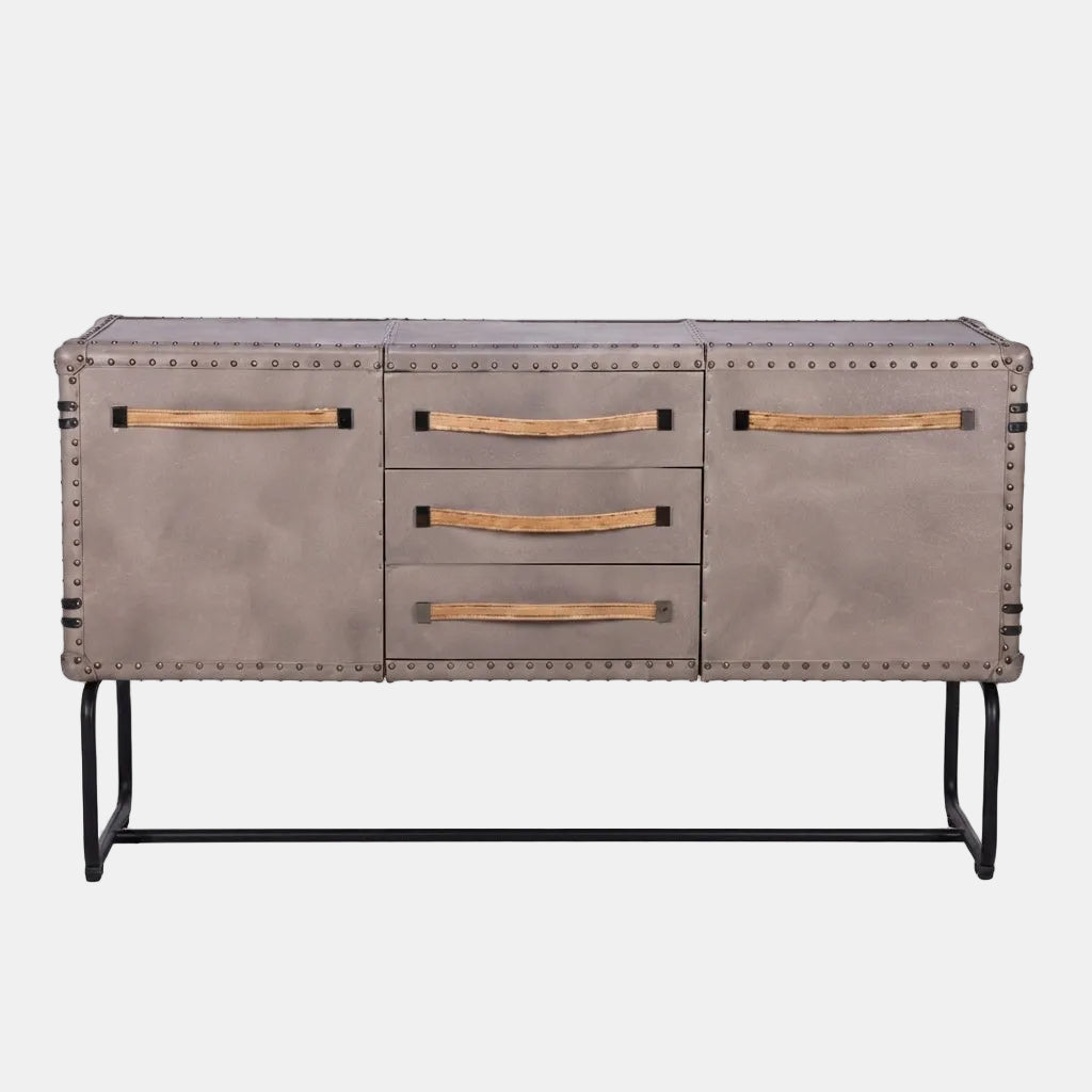 Saddle-Frame Leather Cabinet