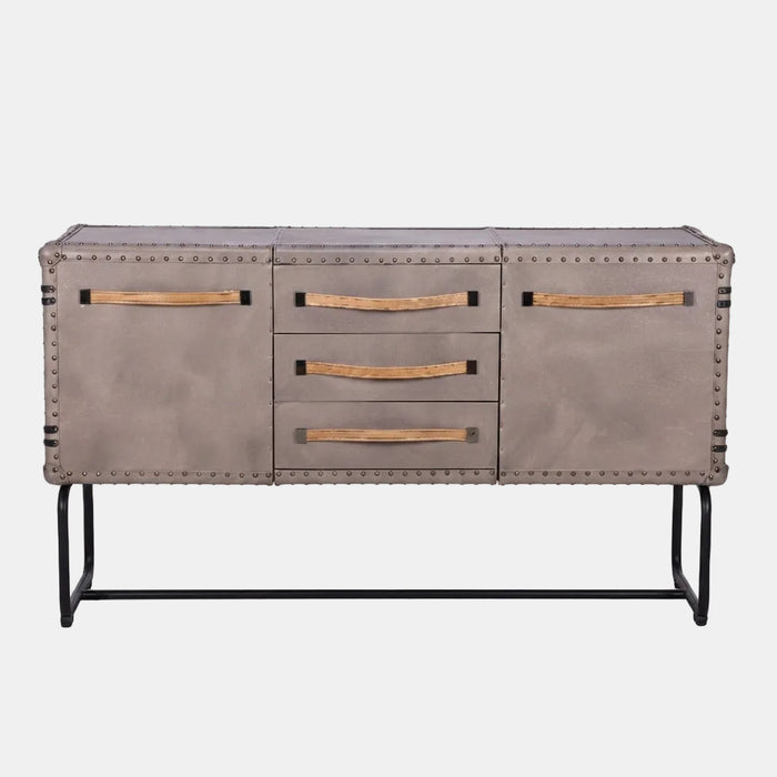 Saddle-Frame Leather Cabinet