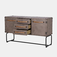 Saddle-Frame Leather Cabinet