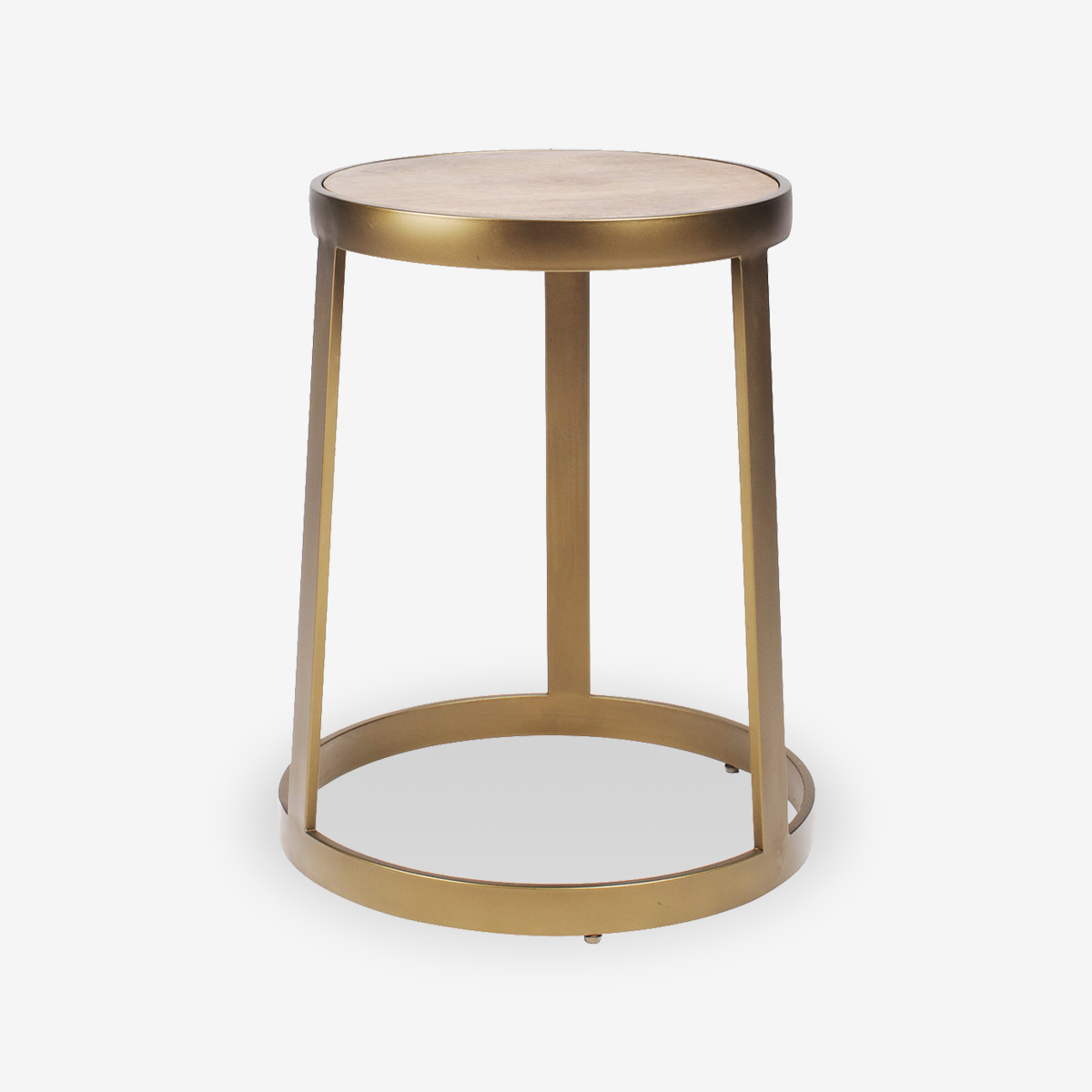 Ember Solid Wood Brass Side Table