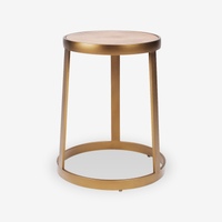 Ember Solid Wood Brass Side Table