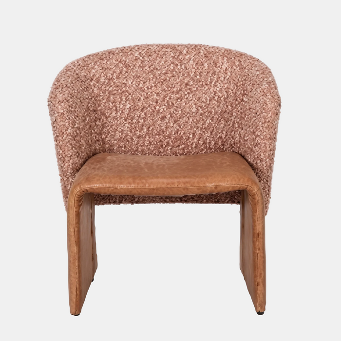 Ember Leather & Linen Accent Chair