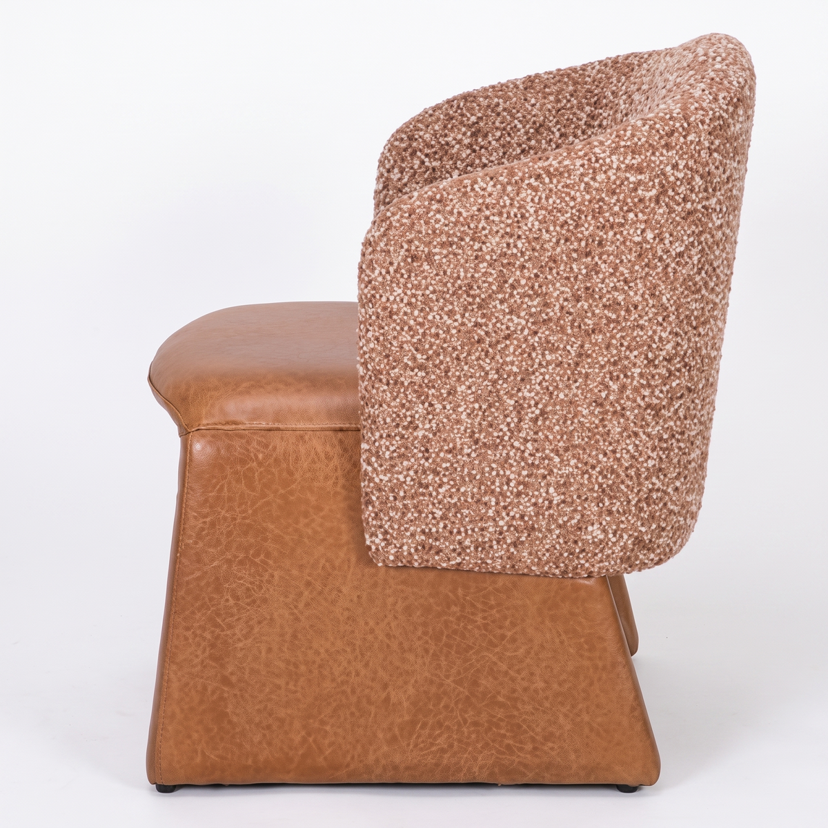 Ember Leather & Linen Accent Chair