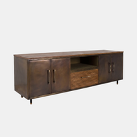 Aura Brass-Accent Solid Wood TV Stand