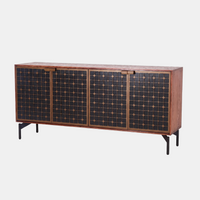 Noir-Ash Grid Cabinet