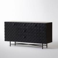 Noir-Grid Solid Wood Cabinet