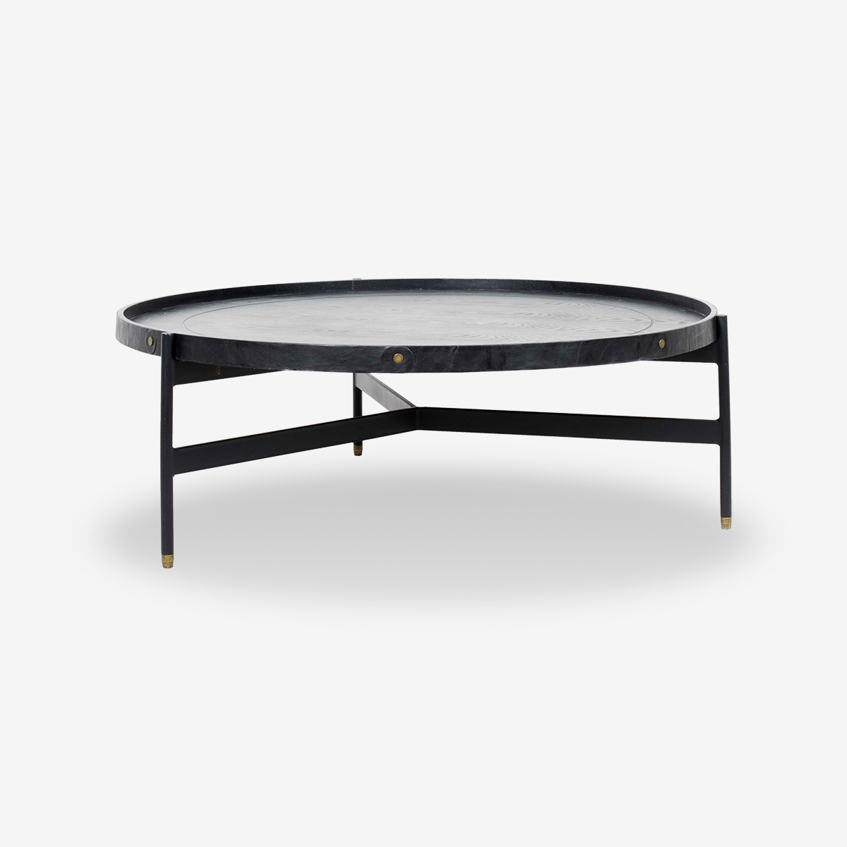 Dual-Layer Solid Wood Metal Coffee Table