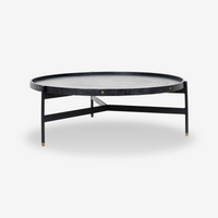 Dual-Layer Solid Wood Metal Coffee Table