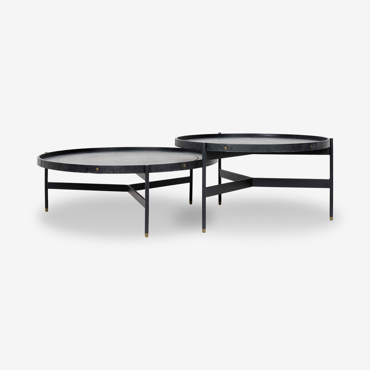 Dual-Layer Solid Wood Metal Coffee Table