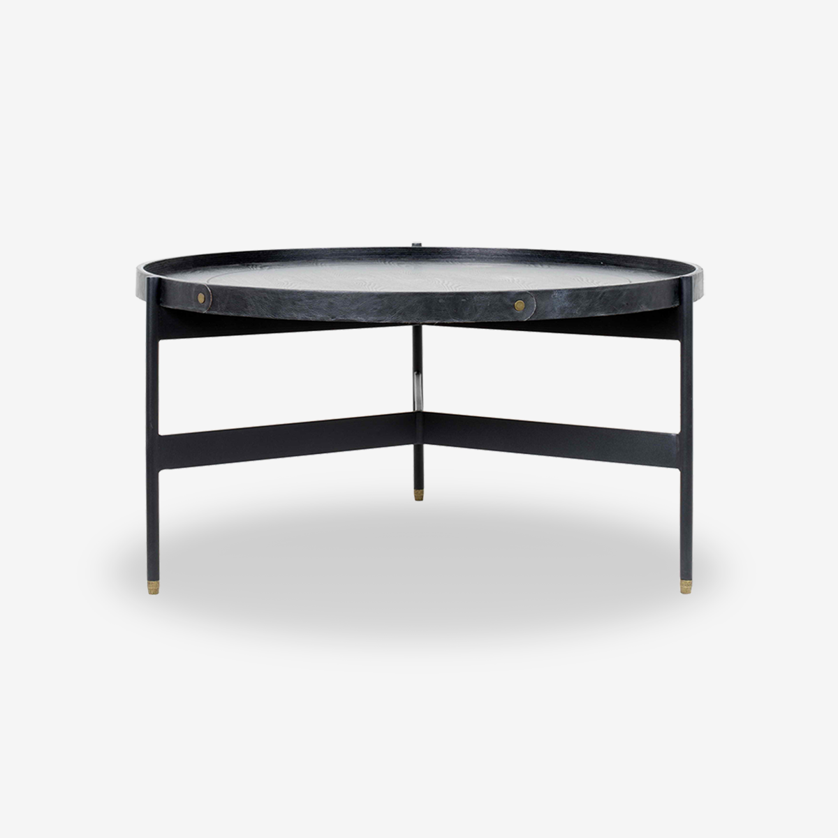 Dual-Layer Solid Wood Metal Coffee Table