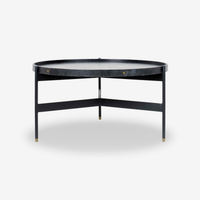 Dual-Layer Solid Wood Metal Coffee Table