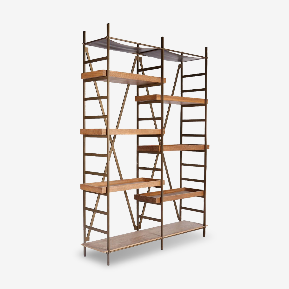 Milo Industrial Geometric Bookcase