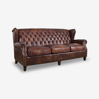 Alison Chesterfield Leather Sofa